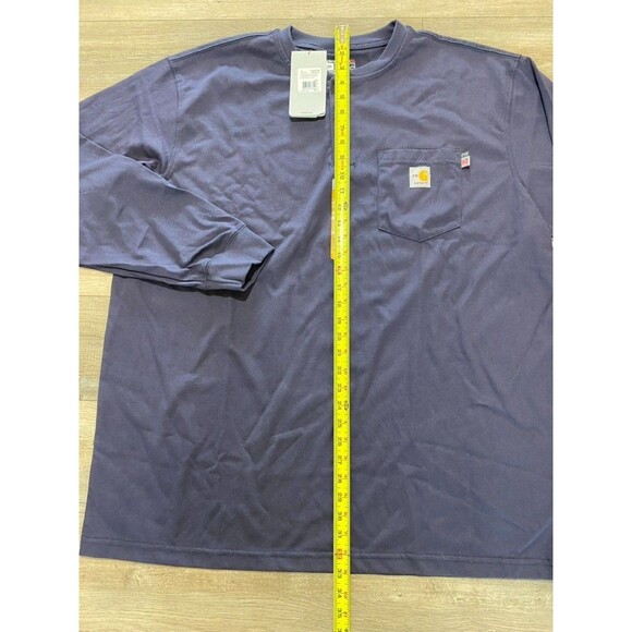 Carhartt Force FR Mens XXL Navy Blue Flame Resistant Long Sleeve Cat2 Pocket - Picture 7 of 9